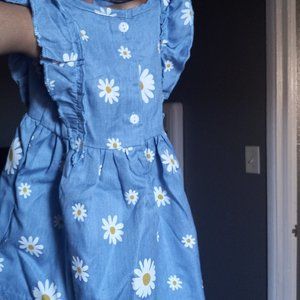 ♥️ Baby Floral Print Ruffle Trim Button Back Dress